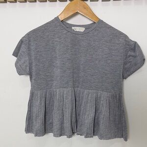Zara Gray Pleated T shirt Size 11/12